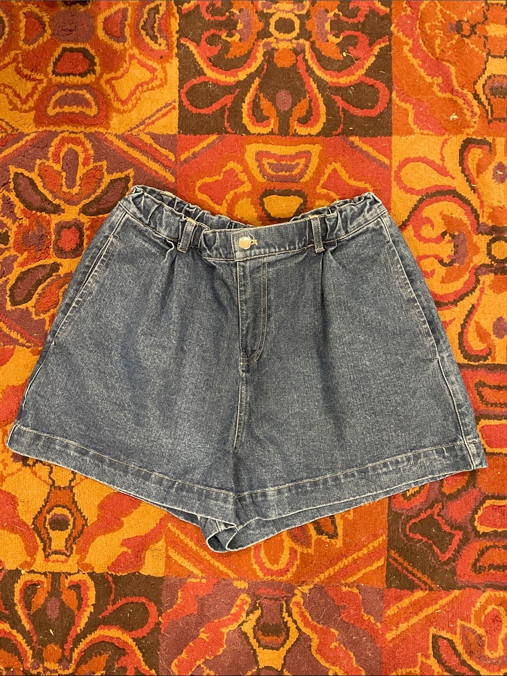 Women's High-Rise Relaxed Denim Shorts - Blue